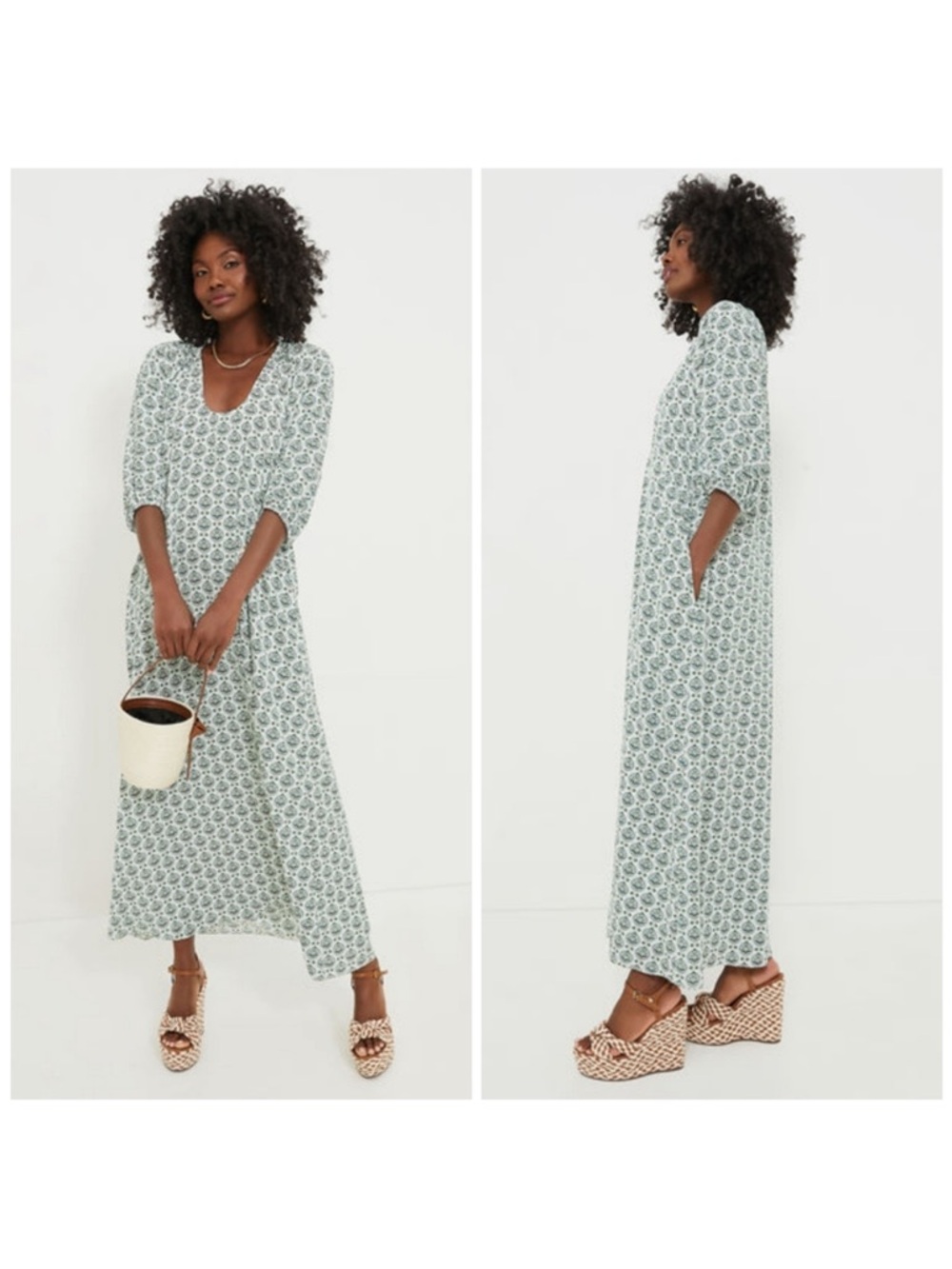 Hyacinth House (Tuckernuck) Green Leaves Laurel Maxi Dress SZ XS EUC